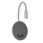 GloboStar® GOOSE 60882 Μοντέρνο Φωτιστικό Τοίχου - Απλίκα Ξενοδοχείου Bed Side LED 6W 600lm 36° & 360° AC 220-240V - Reading Light & 360° Κρυφός Φωτισμός - Φορτιστής USB 3A - Μ15.5 x Π15 x Υ30.5cm - Φυσικό Λευκό 4500K - Γκρι Ανθρακί - 3 Xρόνια Εγγύηση - Image 2