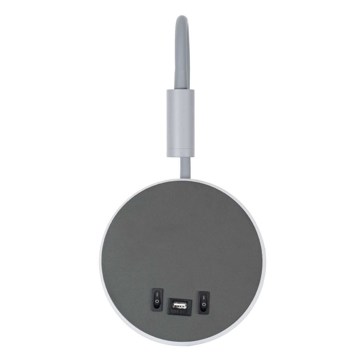 GloboStar® GOOSE 60882 Μοντέρνο Φωτιστικό Τοίχου - Απλίκα Ξενοδοχείου Bed Side LED 6W 600lm 36° & 360° AC 220-240V - Reading Light & 360° Κρυφός Φωτισμός - Φορτιστής USB 3A - Μ15.5 x Π15 x Υ30.5cm - Φυσικό Λευκό 4500K - Γκρι Ανθρακί - 3 Xρόνια Εγγύηση - Image 3