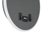 GloboStar® GOOSE 60882 Μοντέρνο Φωτιστικό Τοίχου - Απλίκα Ξενοδοχείου Bed Side LED 6W 600lm 36° & 360° AC 220-240V - Reading Light & 360° Κρυφός Φωτισμός - Φορτιστής USB 3A - Μ15.5 x Π15 x Υ30.5cm - Φυσικό Λευκό 4500K - Γκρι Ανθρακί - 3 Xρόνια Εγγύηση - Image 8