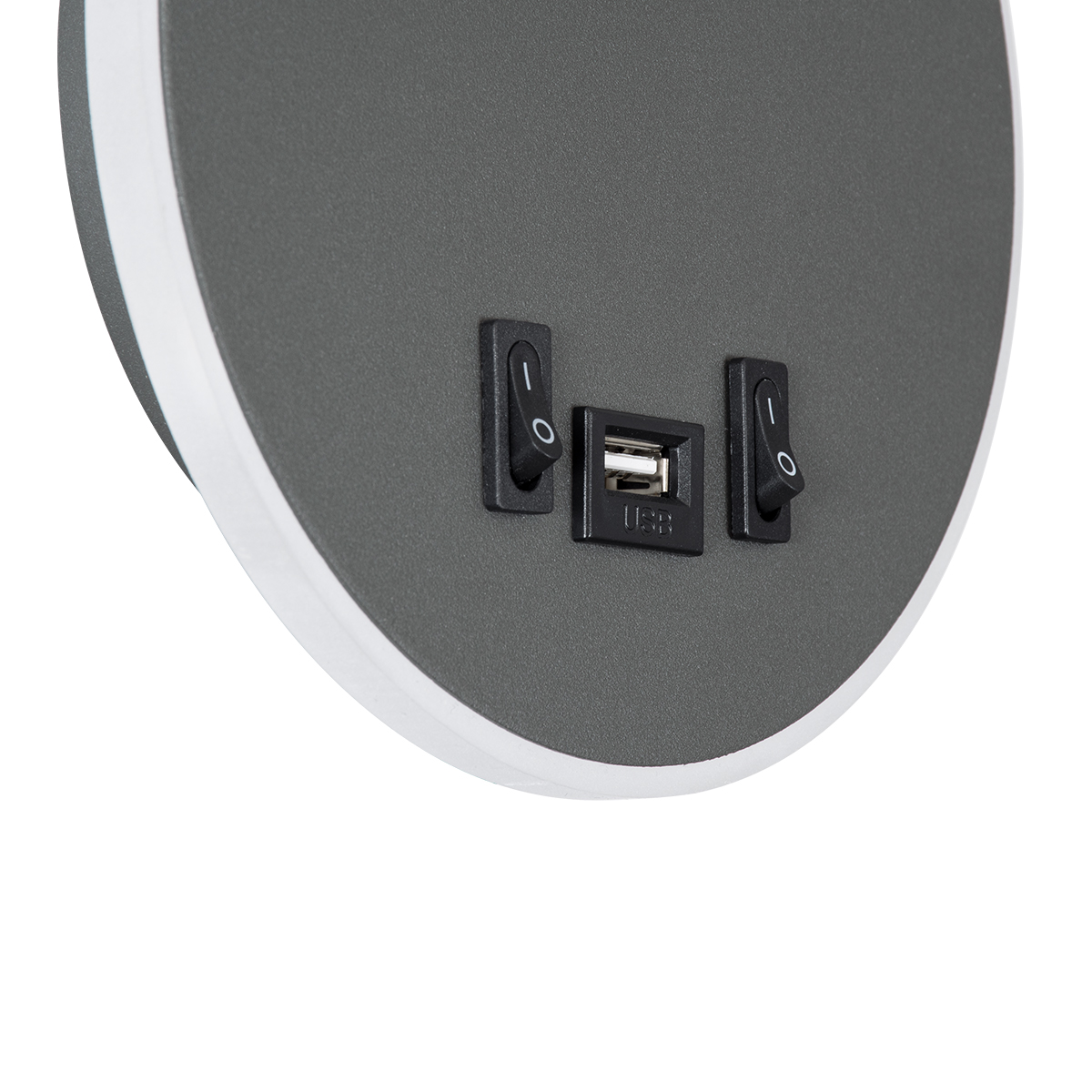 GloboStar® GOOSE 60882 Μοντέρνο Φωτιστικό Τοίχου - Απλίκα Ξενοδοχείου Bed Side LED 6W 600lm 36° & 360° AC 220-240V - Reading Light & 360° Κρυφός Φωτισμός - Φορτιστής USB 3A - Μ15.5 x Π15 x Υ30.5cm - Φυσικό Λευκό 4500K - Γκρι Ανθρακί - 3 Xρόνια Εγγύηση - Image 8