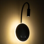 GloboStar® GOOSE 60883 Μοντέρνο Φωτιστικό Τοίχου - Απλίκα Ξενοδοχείου Bed Side LED 6W 600lm 36° & 360° AC 220-240V - Reading Light & 360° Κρυφός Φωτισμός - Φορτιστής USB 3A - Μ15.5 x Π15 x Υ30.5cm - Φυσικό Λευκό 4500K - Μαύρο - 3 Xρόνια Εγγύηση - Image 10