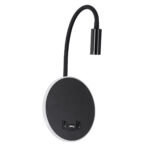 GloboStar® GOOSE 60883 Μοντέρνο Φωτιστικό Τοίχου - Απλίκα Ξενοδοχείου Bed Side LED 6W 600lm 36° & 360° AC 220-240V - Reading Light & 360° Κρυφός Φωτισμός - Φορτιστής USB 3A - Μ15.5 x Π15 x Υ30.5cm - Φυσικό Λευκό 4500K - Μαύρο - 3 Xρόνια Εγγύηση - Image 2