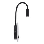 GloboStar® GOOSE 60883 Μοντέρνο Φωτιστικό Τοίχου - Απλίκα Ξενοδοχείου Bed Side LED 6W 600lm 36° & 360° AC 220-240V - Reading Light & 360° Κρυφός Φωτισμός - Φορτιστής USB 3A - Μ15.5 x Π15 x Υ30.5cm - Φυσικό Λευκό 4500K - Μαύρο - 3 Xρόνια Εγγύηση - Image 5