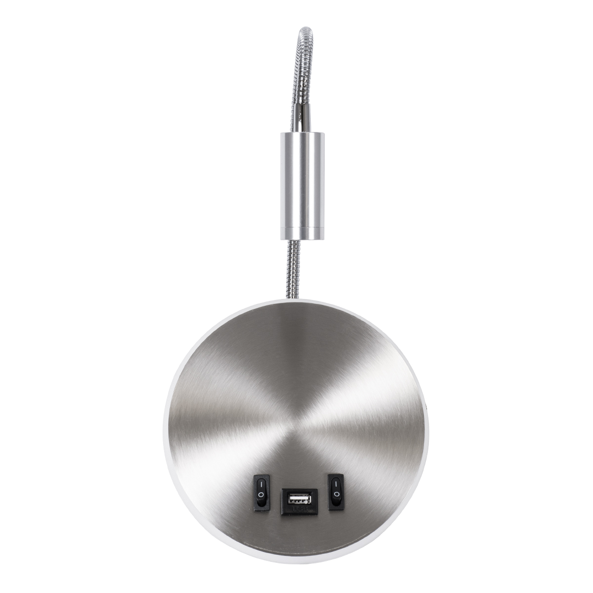 GloboStar® GOOSE 60884 Μοντέρνο Φωτιστικό Τοίχου - Απλίκα Ξενοδοχείου Bed Side LED 6W 600lm 36° & 360° AC 220-240V - Reading Light & 360° Κρυφός Φωτισμός - Φορτιστής USB 3A - Μ15.5 x Π15 x Υ30.5cm - Φυσικό Λευκό 4500K - Ασημί Νίκελ - 3 Xρόνια Εγγύηση - Image 3