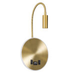 GloboStar® GOOSE 60885 Μοντέρνο Φωτιστικό Τοίχου - Απλίκα Ξενοδοχείου Bed Side LED 6W 600lm 36° & 360° AC 220-240V - Reading Light & 360° Κρυφός Φωτισμός - Φορτιστής USB 3A - Μ15.5 x Π15 x Υ30.5cm - Φυσικό Λευκό 4500K - Χρυσό Βούρτσας - 3 Xρόνια Εγγύηση - Image 2