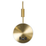 GloboStar® GOOSE 60885 Μοντέρνο Φωτιστικό Τοίχου - Απλίκα Ξενοδοχείου Bed Side LED 6W 600lm 36° & 360° AC 220-240V - Reading Light & 360° Κρυφός Φωτισμός - Φορτιστής USB 3A - Μ15.5 x Π15 x Υ30.5cm - Φυσικό Λευκό 4500K - Χρυσό Βούρτσας - 3 Xρόνια Εγγύηση - Image 3