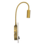 GloboStar® GOOSE 60885 Μοντέρνο Φωτιστικό Τοίχου - Απλίκα Ξενοδοχείου Bed Side LED 6W 600lm 36° & 360° AC 220-240V - Reading Light & 360° Κρυφός Φωτισμός - Φορτιστής USB 3A - Μ15.5 x Π15 x Υ30.5cm - Φυσικό Λευκό 4500K - Χρυσό Βούρτσας - 3 Xρόνια Εγγύηση - Image 5