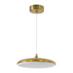 GloboStar® BARON 60886 Κρεμαστή Πλαφονιέρα Οροφής LED CCT 12W 1440lm 120° AC 220-240V - Εναλλαγή Φωτισμού μέσω Διακόπτη On/Off All In One Ψυχρό 6000k+Φυσικό 4500k+Θερμό 2700k Φ25 x Υ8cm - Χρυσό Πλατίνα - 3 Years Warranty - Image 2