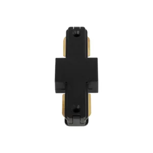 GLOBOSTAR® EUROTRACK-1PH 60903 Μονοφασικός Σύνδεσμος I Επέκτασης Ράγας 2 Καλωδίων 1L+1N για Σύστημα Ράγας Eurotrack-1PH AC 220-240V IP20 - Μαύρο Ματ - Μ9.3 x Π3.5 x Υ1.6cm