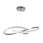 GloboStar® DEXTER 60915 Κρεμαστό Φωτιστικό Οροφής Design LED CCT 90W 10080lm 300° AC 220-240V - Εναλλαγή Φωτισμού μέσω Τηλεχειριστηρίου All In One Ψυχρό 6000k+Φυσικό 4500k+Θερμό 2700k Dimmable Φ73cm - Νίκελ Ασημί Βούρτσας - 3 Years Warranty - Image 2