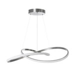 GloboStar® DEXTER 60915 Κρεμαστό Φωτιστικό Οροφής Design LED CCT 90W 10080lm 300° AC 220-240V - Εναλλαγή Φωτισμού μέσω Τηλεχειριστηρίου All In One Ψυχρό 6000k+Φυσικό 4500k+Θερμό 2700k Dimmable Φ73cm - Νίκελ Ασημί Βούρτσας - 3 Years Warranty - Image 4