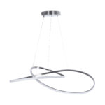 GloboStar® DEXTER 60919 Κρεμαστό Φωτιστικό Οροφής Design LED CCT 120W 13440lm 300° AC 220-240V - Εναλλαγή Φωτισμού μέσω Τηλεχειριστηρίου All In One Ψυχρό 6000k+Φυσικό 4500k+Θερμό 2700k Dimmable Φ103cm - Νίκελ Βούρτσας - 3 Years Warranty - Image 3