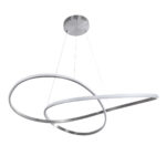 GloboStar® DEXTER 60919 Κρεμαστό Φωτιστικό Οροφής Design LED CCT 120W 13440lm 300° AC 220-240V - Εναλλαγή Φωτισμού μέσω Τηλεχειριστηρίου All In One Ψυχρό 6000k+Φυσικό 4500k+Θερμό 2700k Dimmable Φ103cm - Νίκελ Βούρτσας - 3 Years Warranty - Image 4