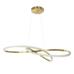 GLOBOSTAR® DEXTER 60920 Μοντέρνο Κρεμαστό Φωτιστικό Οροφής LED 120W 13440lm 300° AC 220-240V IP20 Ρυθμιζόμενο Λευκό CCT με Χειριστήριο από 2700K έως 6000K Dimmable - Lumileds SMD Chip - Χρυσό Βούρτσας - Μ103 x Π103 x Υ30cm - 3 Χρόνια Εγγύηση