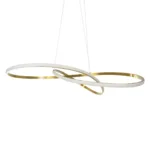 GLOBOSTAR® DEXTER 60920 Μοντέρνο Κρεμαστό Φωτιστικό Οροφής LED 120W 13440lm 300° AC 220-240V IP20 Ρυθμιζόμενο Λευκό CCT με Χειριστήριο από 2700K έως 6000K Dimmable - Lumileds SMD Chip - Χρυσό Βούρτσας - Μ103 x Π103 x Υ30cm - 3 Χρόνια Εγγύηση - Image 2