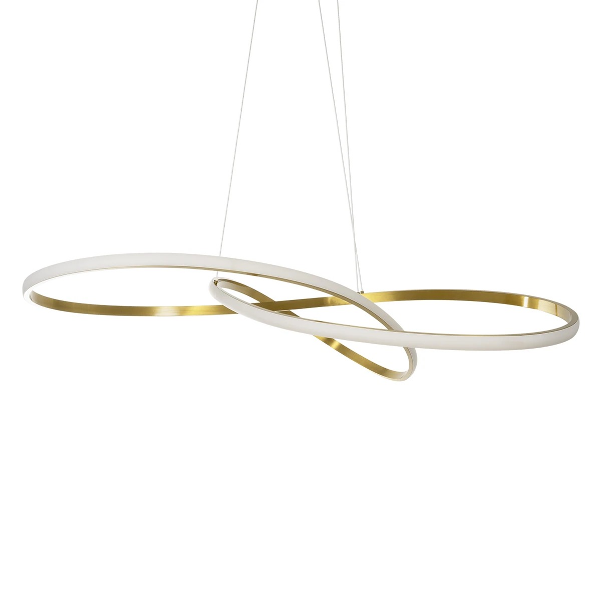 GLOBOSTAR® DEXTER 60920 Μοντέρνο Κρεμαστό Φωτιστικό Οροφής LED 120W 13440lm 300° AC 220-240V IP20 Ρυθμιζόμενο Λευκό CCT με Χειριστήριο από 2700K έως 6000K Dimmable - Lumileds SMD Chip - Χρυσό Βούρτσας - Μ103 x Π103 x Υ30cm - 3 Χρόνια Εγγύηση - Image 2