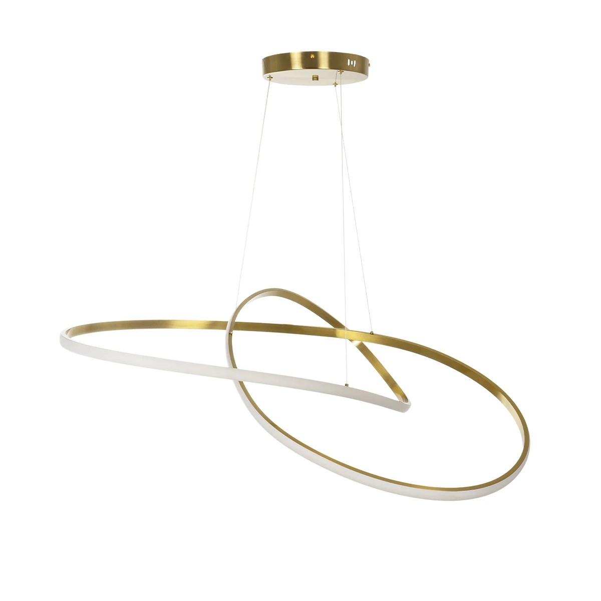 GLOBOSTAR® DEXTER 60920 Μοντέρνο Κρεμαστό Φωτιστικό Οροφής LED 120W 13440lm 300° AC 220-240V IP20 Ρυθμιζόμενο Λευκό CCT με Χειριστήριο από 2700K έως 6000K Dimmable - Lumileds SMD Chip - Χρυσό Βούρτσας - Μ103 x Π103 x Υ30cm - 3 Χρόνια Εγγύηση - Image 3