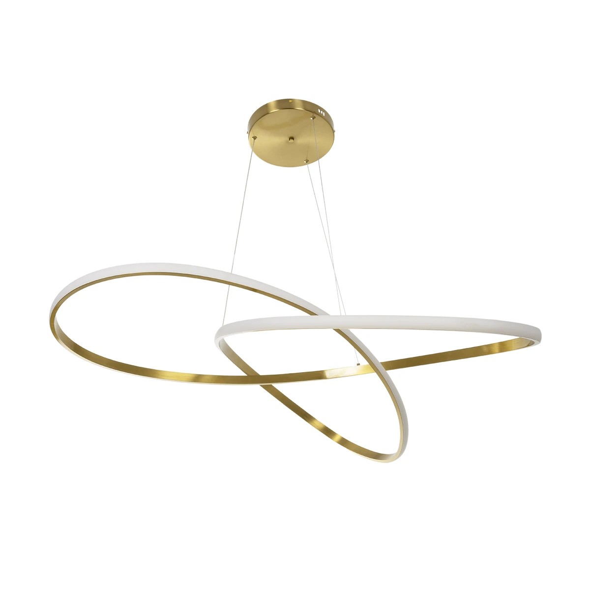 GLOBOSTAR® DEXTER 60920 Μοντέρνο Κρεμαστό Φωτιστικό Οροφής LED 120W 13440lm 300° AC 220-240V IP20 Ρυθμιζόμενο Λευκό CCT με Χειριστήριο από 2700K έως 6000K Dimmable - Lumileds SMD Chip - Χρυσό Βούρτσας - Μ103 x Π103 x Υ30cm - 3 Χρόνια Εγγύηση - Image 4