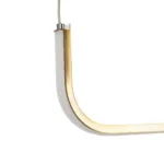 GLOBOSTAR® LINARIA 60923 Μοντέρνο Κρεμαστό Φωτιστικό Οροφής LED 36W 4150lm 180° AC 220-240V IP20 Ρυθμιζόμενο Λευκό CCT με Χειριστήριο από 2700K έως 6000K Dimmable - Lumileds SMD Chip - Χρυσό Βούρτσας - Μ120 x Π2 x Υ10cm - 3 Χρόνια Εγγύηση - Image 2