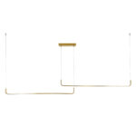 GloboStar® LINARIA DUO 60926 Κρεμαστό Φωτιστικό Οροφής Design LED CCT 72W 8300lm 200° AC 220-240V - Εναλλαγή Φωτισμού μέσω Τηλεχειριστηρίου All In One Ψυχρό 6000k+Φυσικό 4500k+Θερμό 2700k Dimmable Μ220 x Π4 x Υ25cm - Χρυσό Πλατίνα - 3 Years Warranty - Image 3
