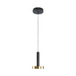 GLOBOSTAR® ZANE 60933 Κρεμαστό Φωτιστικό Design LED CCT 18W 2016lm 120° AC 220-240V IP20 - Εναλλαγή Φωτισμού μέσω Τηλεχειριστηρίου All In One Ψυχρό 6000k+Φυσικό 4500k+Θερμό 2700k Dimmable - Φ15 x Υ20cm - Μαύρο & Χρυσό - 3 Χρόνια Εγγύηση - Image 3