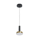 GLOBOSTAR® ZANE 60933 Κρεμαστό Φωτιστικό Design LED CCT 18W 2016lm 120° AC 220-240V IP20 - Εναλλαγή Φωτισμού μέσω Τηλεχειριστηρίου All In One Ψυχρό 6000k+Φυσικό 4500k+Θερμό 2700k Dimmable - Φ15 x Υ20cm - Μαύρο & Χρυσό - 3 Χρόνια Εγγύηση - Image 4