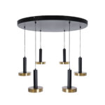 GLOBOSTAR® ZANE 60935 Κρεμαστό Φωτιστικό Design LED CCT 100W 11200lm 120° AC 220-240V IP20 - Εναλλαγή Φωτισμού μέσω Τηλεχειριστηρίου All In One Ψυχρό 6000k+Φυσικό 4500k+Θερμό 2700k Dimmable - Φ80 x Υ20cm - Μαύρο & Χρυσό - 3 Χρόνια Εγγύηση - Image 3
