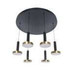 GLOBOSTAR® ZANE 60935 Κρεμαστό Φωτιστικό Design LED CCT 100W 11200lm 120° AC 220-240V IP20 - Εναλλαγή Φωτισμού μέσω Τηλεχειριστηρίου All In One Ψυχρό 6000k+Φυσικό 4500k+Θερμό 2700k Dimmable - Φ80 x Υ20cm - Μαύρο & Χρυσό - 3 Χρόνια Εγγύηση - Image 4