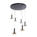 GLOBOSTAR® ZANE 60935 Κρεμαστό Φωτιστικό Design LED CCT 100W 11200lm 120° AC 220-240V IP20 - Εναλλαγή Φωτισμού μέσω Τηλεχειριστηρίου All In One Ψυχρό 6000k+Φυσικό 4500k+Θερμό 2700k Dimmable - Φ80 x Υ20cm - Μαύρο & Χρυσό - 3 Χρόνια Εγγύηση - Image 5