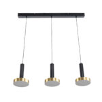 GLOBOSTAR® ZANE 60936 Κρεμαστό Φωτιστικό Design LED CCT 54W 6048lm 120° AC 220-240V IP20 - Εναλλαγή Φωτισμού μέσω Τηλεχειριστηρίου All In One Ψυχρό 6000k+Φυσικό 4500k+Θερμό 2700k Dimmable - Μ80 x Π15 x Υ20cm - Μαύρο & Χρυσό - 3 Χρόνια Εγγύηση - Image 4