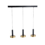 GLOBOSTAR® ZANE 60936 Κρεμαστό Φωτιστικό Design LED CCT 54W 6048lm 120° AC 220-240V IP20 - Εναλλαγή Φωτισμού μέσω Τηλεχειριστηρίου All In One Ψυχρό 6000k+Φυσικό 4500k+Θερμό 2700k Dimmable - Μ80 x Π15 x Υ20cm - Μαύρο & Χρυσό - 3 Χρόνια Εγγύηση - Image 5
