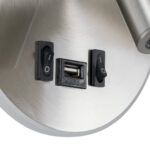 GloboStar® LADY-R 60941 Μοντέρνο Φωτιστικό Τοίχου - Απλίκα Ξενοδοχείου Bed Side LED 6W 600lm 36° & 360° AC 220-240V - Reading Light & Κρυφός Φωτισμός - Φορτιστής USB 3A - Φ15 x Υ7cm - Φυσικό Λευκό 4500K - Νίκελ Βούρτσας - 3 Χρόνια Εγγύηση - Image 6