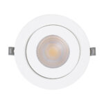 GloboStar® LEXIS JOINT 60989 Χωνευτό LED Κινούμενο Spot Downlight 12W 1140lm 45° AC 220-240V IP44 Φ15.8cm x Υ4.1cm - Στρόγγυλο - Λευκό - Θερμό Λευκό 2700K - Bridgelux Chip - TÜV Certified Driver - 5 Years Warranty - Image 5