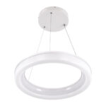 GloboStar® ARIANA 61038 Κρεμαστή Πλαφονιέρα Οροφής Κύκλος LED CCT 55W 6376lm 120° AC 220-240V - Εναλλαγή Φωτισμού μέσω Τηλεχειριστηρίου All In One Ψυχρό Λευκό 6000k+Φυσικό Λευκό 4500k+Θερμό Λευκό 2700k Dimmable Φ48cm - Λευκό - 3 Years Warranty - Image 2