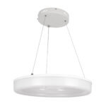 GloboStar® ARIANA 61038 Κρεμαστή Πλαφονιέρα Οροφής Κύκλος LED CCT 55W 6376lm 120° AC 220-240V - Εναλλαγή Φωτισμού μέσω Τηλεχειριστηρίου All In One Ψυχρό Λευκό 6000k+Φυσικό Λευκό 4500k+Θερμό Λευκό 2700k Dimmable Φ48cm - Λευκό - 3 Years Warranty - Image 3