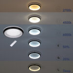 GloboStar® MELINA 61042 Πλαφονιέρα Οροφής Κύκλος LED CCT 55W 6376lm 120° AC 220-240V - Εναλλαγή Φωτισμού μέσω Τηλεχειριστηρίου All In One Ψυχρό Λευκό 6000k+Φυσικό Λευκό 4500k+Θερμό Λευκό 2700k Dimmable Φ48cm - Ανθρακί - 3 Years Warranty - Image 11