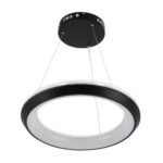 GloboStar® MELINA 61043 Κρεμαστή Πλαφονιέρα Οροφής Κύκλος LED CCT 55W 6376lm 120° AC 220-240V - Εναλλαγή Φωτισμού μέσω Τηλεχειριστηρίου All In One Ψυχρό Λευκό 6000k+Φυσικό Λευκό 4500k+Θερμό Λευκό 2700k Dimmable Φ48cm - Μαύρο - 3 Years Warranty - Image 2