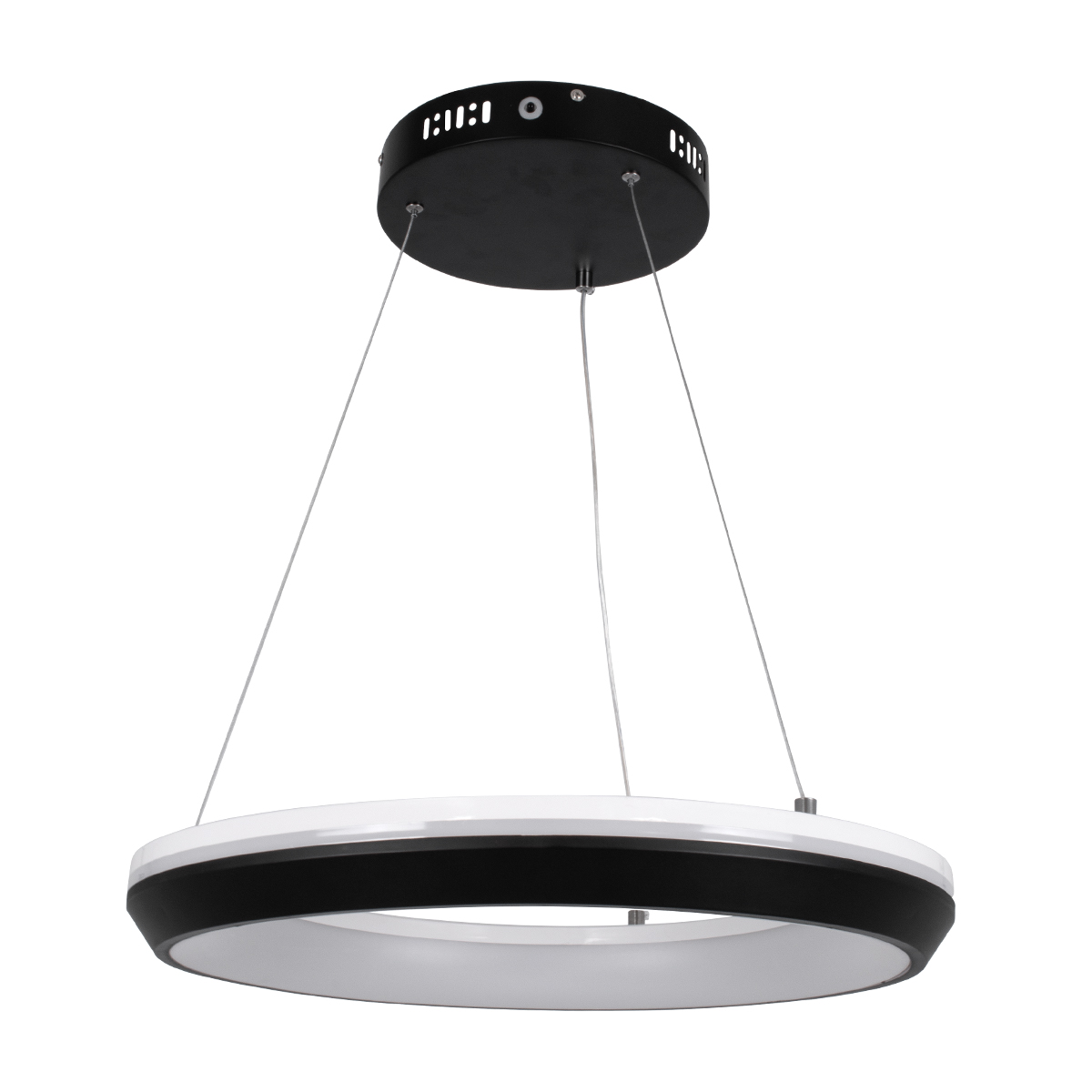 GloboStar® MELINA 61043 Κρεμαστή Πλαφονιέρα Οροφής Κύκλος LED CCT 55W 6376lm 120° AC 220-240V - Εναλλαγή Φωτισμού μέσω Τηλεχειριστηρίου All In One Ψυχρό Λευκό 6000k+Φυσικό Λευκό 4500k+Θερμό Λευκό 2700k Dimmable Φ48cm - Μαύρο - 3 Years Warranty - Image 3