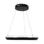 GloboStar® MELINA 61043 Κρεμαστή Πλαφονιέρα Οροφής Κύκλος LED CCT 55W 6376lm 120° AC 220-240V - Εναλλαγή Φωτισμού μέσω Τηλεχειριστηρίου All In One Ψυχρό Λευκό 6000k+Φυσικό Λευκό 4500k+Θερμό Λευκό 2700k Dimmable Φ48cm - Μαύρο - 3 Years Warranty - Image 4