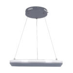 GloboStar® MELINA 61045 Κρεμαστή Πλαφονιέρα Οροφής Κύκλος LED CCT 55W 6376lm 120° AC 220-240V - Εναλλαγή Φωτισμού μέσω Τηλεχειριστηρίου All In One Ψυχρό Λευκό 6000k+Φυσικό Λευκό 4500k+Θερμό Λευκό 2700k Dimmable Φ48cm - Ανθρακί - 3 Years Warranty - Image 4