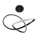 GloboStar® DEXTER 61049 Κρεμαστό Φωτιστικό Οροφής Design LED CCT 72W 8064lm 300° AC 220-240V - Εναλλαγή Φωτισμού μέσω Τηλεχειριστηρίου All In One Ψυχρό 6000k+Φυσικό 4500k+Θερμό 2700k Dimmable Φ56cm - Μαύρο - 3 Years Warranty - Image 4