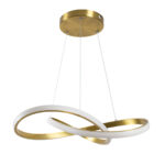 GloboStar® DEXTER 61051 Κρεμαστό Φωτιστικό Οροφής Design LED CCT 72W 8064lm 300° AC 220-240V - Εναλλαγή Φωτισμού μέσω Τηλεχειριστηρίου All In One Ψυχρό 6000k+Φυσικό 4500k+Θερμό 2700k Dimmable Φ56cm - Χρυσό Βούρτσας - 3 Years Warranty - Image 2