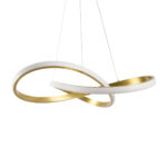 GloboStar® DEXTER 61051 Κρεμαστό Φωτιστικό Οροφής Design LED CCT 72W 8064lm 300° AC 220-240V - Εναλλαγή Φωτισμού μέσω Τηλεχειριστηρίου All In One Ψυχρό 6000k+Φυσικό 4500k+Θερμό 2700k Dimmable Φ56cm - Χρυσό Βούρτσας - 3 Years Warranty - Image 3