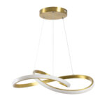 GloboStar® DEXTER 61051 Κρεμαστό Φωτιστικό Οροφής Design LED CCT 72W 8064lm 300° AC 220-240V - Εναλλαγή Φωτισμού μέσω Τηλεχειριστηρίου All In One Ψυχρό 6000k+Φυσικό 4500k+Θερμό 2700k Dimmable Φ56cm - Χρυσό Βούρτσας - 3 Years Warranty - Image 4