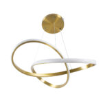 GloboStar® DEXTER 61051 Κρεμαστό Φωτιστικό Οροφής Design LED CCT 72W 8064lm 300° AC 220-240V - Εναλλαγή Φωτισμού μέσω Τηλεχειριστηρίου All In One Ψυχρό 6000k+Φυσικό 4500k+Θερμό 2700k Dimmable Φ56cm - Χρυσό Βούρτσας - 3 Years Warranty - Image 5