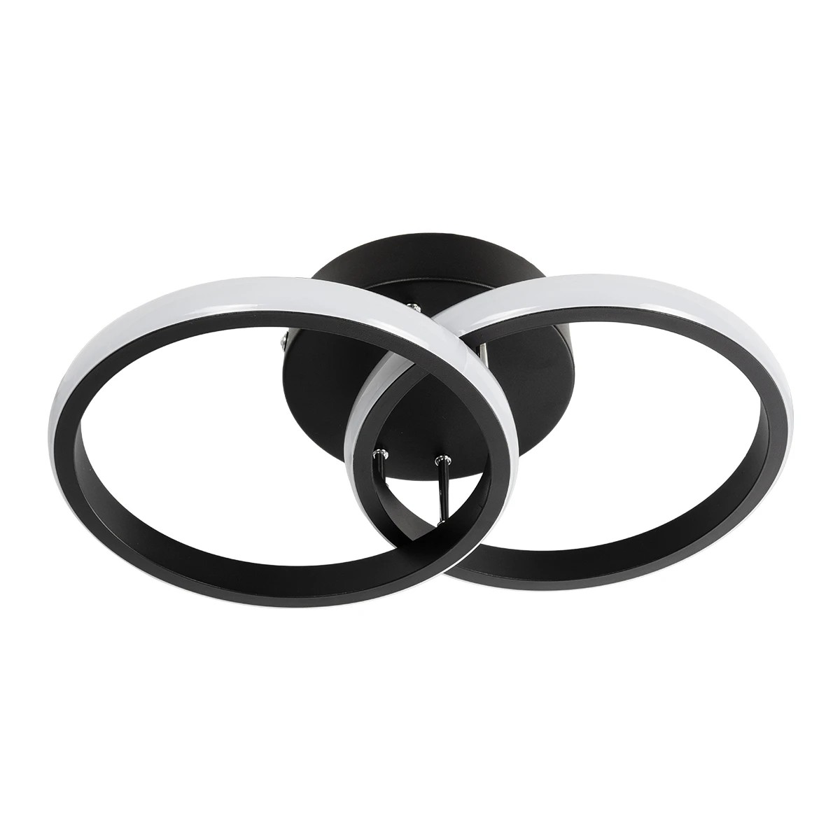 GloboStar® CORA 61058 Φωτιστικό Οροφής Design LED CCT 18W 2160lm 300° AC 220-240V - Εναλλαγή Φωτισμού μέσω Διακόπτη On/Off All In One Ψυχρό 6000k+Φυσικό 4500k+Θερμό 2700k Μ36 x Π20.5 x Υ7cm - Μαύρο - Image 2