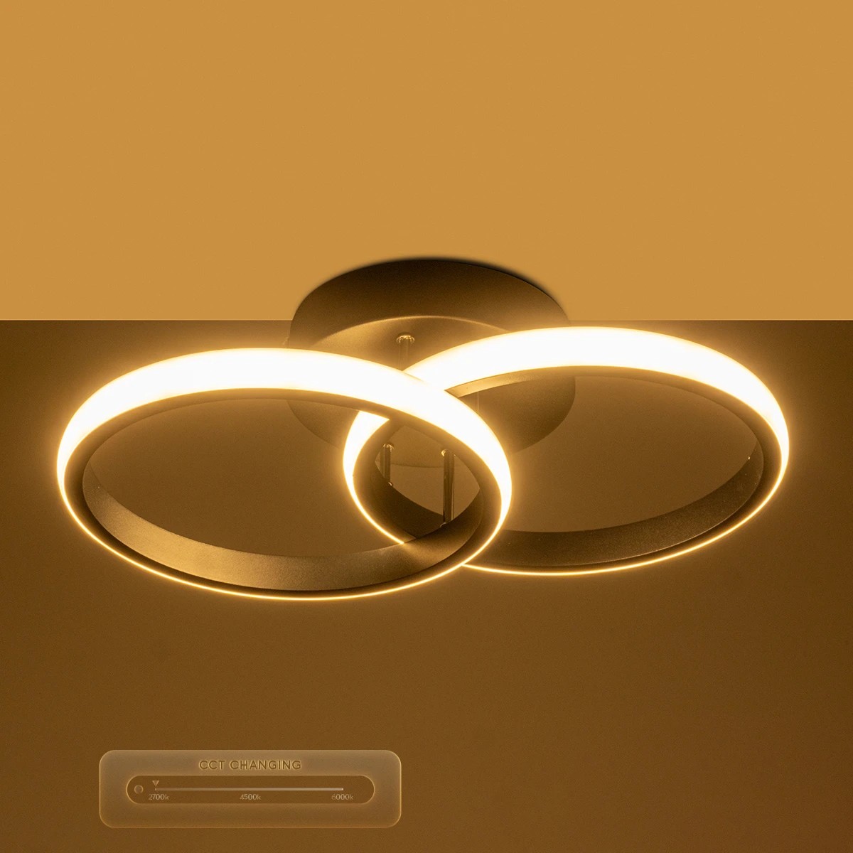 GloboStar® CORA 61058 Φωτιστικό Οροφής Design LED CCT 18W 2160lm 300° AC 220-240V - Εναλλαγή Φωτισμού μέσω Διακόπτη On/Off All In One Ψυχρό 6000k+Φυσικό 4500k+Θερμό 2700k Μ36 x Π20.5 x Υ7cm - Μαύρο - Image 6