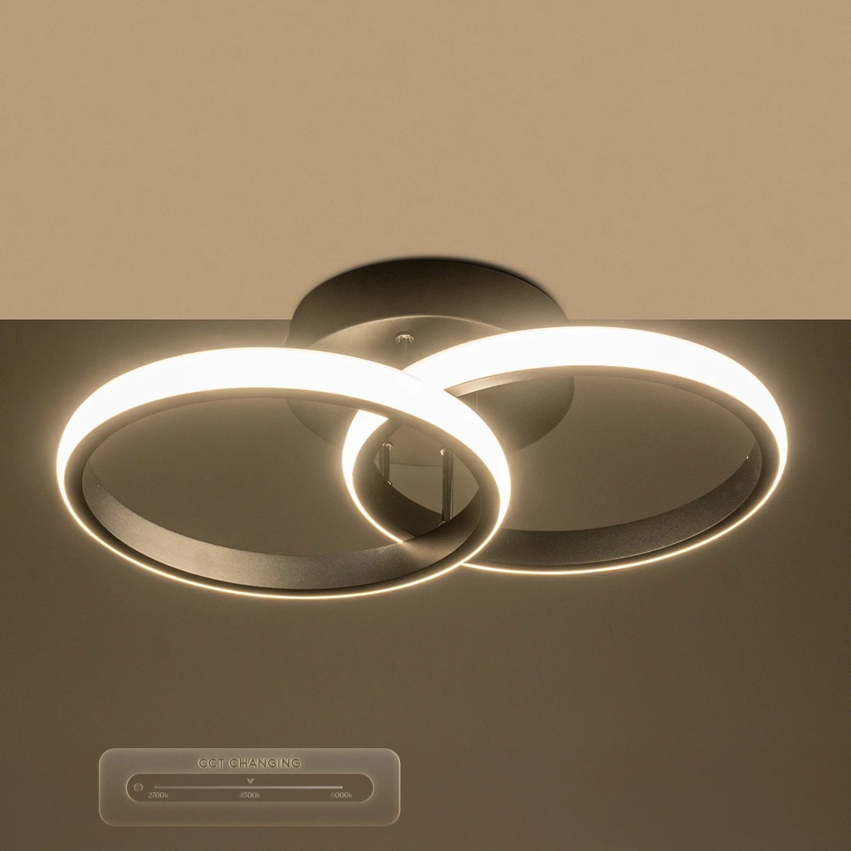 GloboStar® CORA 61058 Φωτιστικό Οροφής Design LED CCT 18W 2160lm 300° AC 220-240V - Εναλλαγή Φωτισμού μέσω Διακόπτη On/Off All In One Ψυχρό 6000k+Φυσικό 4500k+Θερμό 2700k Μ36 x Π20.5 x Υ7cm - Μαύρο - Image 7