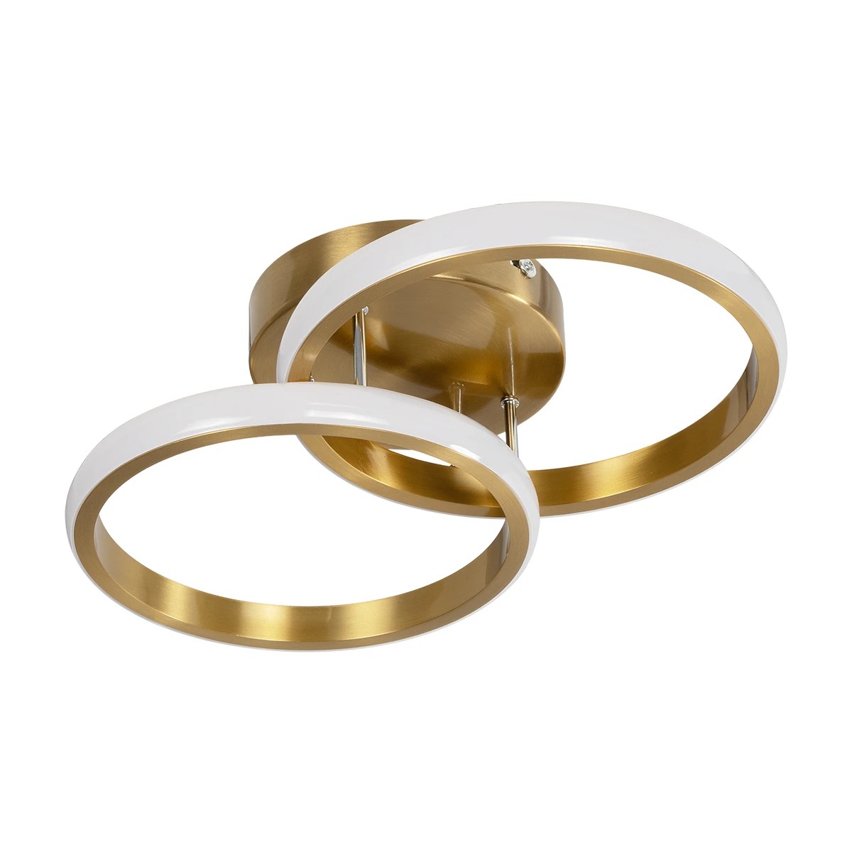 GloboStar® CORA 61060 Φωτιστικό Οροφής Design LED CCT 18W 2160lm 300° AC 220-240V - Εναλλαγή Φωτισμού μέσω Διακόπτη On/Off All In One Ψυχρό 6000k+Φυσικό 4500k+Θερμό 2700k Μ36 x Π20.5 x Υ7cm - Χρυσό Βούρτσας - Image 3