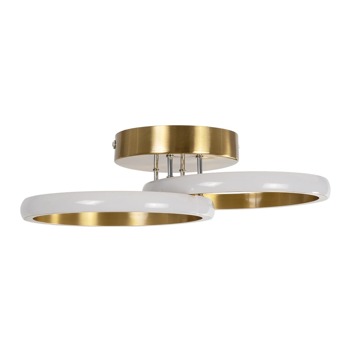 GloboStar® CORA 61060 Φωτιστικό Οροφής Design LED CCT 18W 2160lm 300° AC 220-240V - Εναλλαγή Φωτισμού μέσω Διακόπτη On/Off All In One Ψυχρό 6000k+Φυσικό 4500k+Θερμό 2700k Μ36 x Π20.5 x Υ7cm - Χρυσό Βούρτσας - Image 4